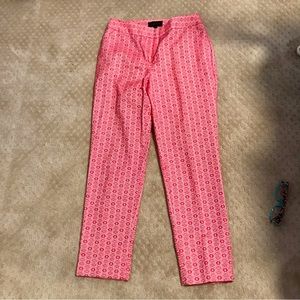 Talbots lined ankle dress pants in subtle coral pattern